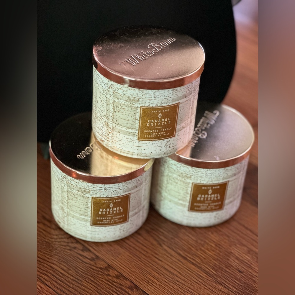 3 x Caramel Drizzle White Barn candles